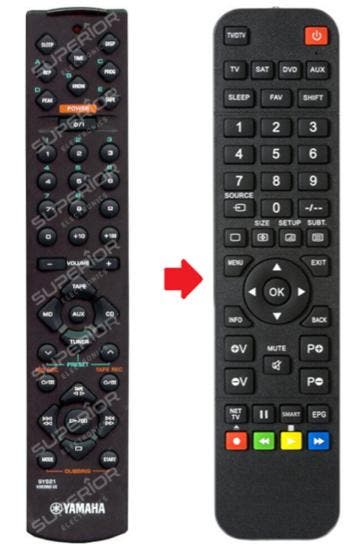 Alternatieve Yamaha SYS21 / SYS22 afstandsbediening, Verzenden, Nieuw