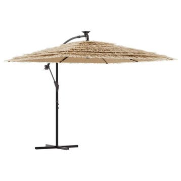 Zonnescherm bruin 290cm - Zo goed als nieuw, 61% voordeel, Ophalen of Verzenden, Zo goed als nieuw, 2 tot 3 meter, Stokparasol