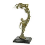 sculptuur, Refined Bronze Sculpture of a Young Couple in Art