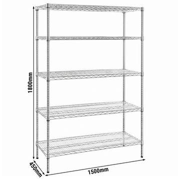 GGM Gastro | Stalen rek - 1500 x 450 mm - 5 legplanken - |, Verzenden, Nieuw in verpakking