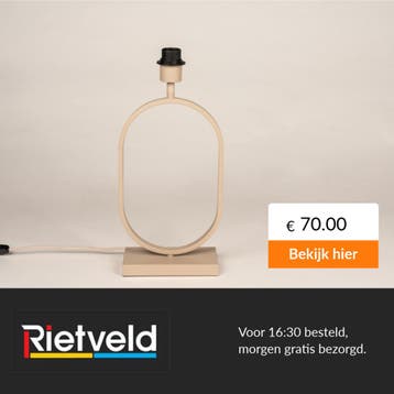 Rietveld-Tafellampen-Taupe-Metaal, Verzenden, Nieuw