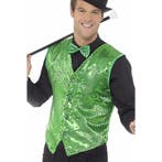 Groen pailletten vestje voor heren - Groene kleding, Ophalen of Verzenden, Nieuw