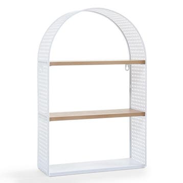 Wandrek Jäller met 3 planken 53x35x14 cm wit en houtkleurig, Huis en Inrichting, Woonaccessoires | Wandplanken en Boekenplanken