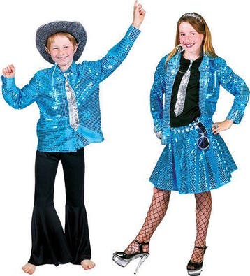 Blouse disco blauw kind, Kleding | Heren, Carnavalskleding en Feestkleding, Ophalen of Verzenden, Nieuw