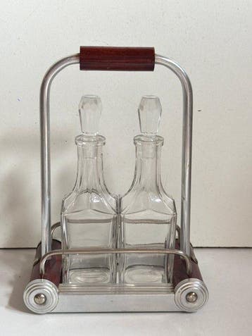 Olie-en-azijnstelletje - Exclusieve Art Déco, cruetset -