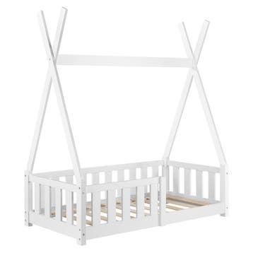 Kinderbed Tipi met uitvalbeveiliging 140x70 cm wit, Kinderen en Baby's, Verzenden, Nieuw