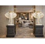 Beeld, NO RESERVE PRICE - XL King Elephants - 56 cm - Hars -