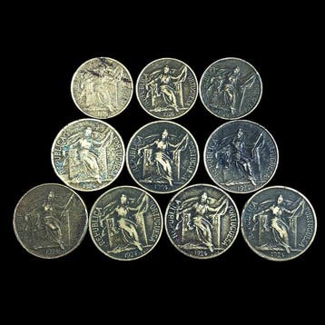 Portugal. Lot with 3x 50 Centavos + 7x 1 Escudo Coins