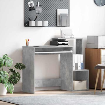 vidaXL Bureau Beton Grijs 106 x 41 x 88.5 cm Bewerkt hout, Huis en Inrichting, Verzenden, Nieuw