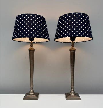 Tafellamp - Vernikkeld Messing - Twee schemerlampen