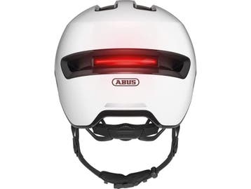 Abus Hud-Y Ace - Fietshelm met vizier en achter-led - Shiny, Fietsen en Brommers, Fietsaccessoires | Fietshelmen, Verzenden, Zo goed als nieuw