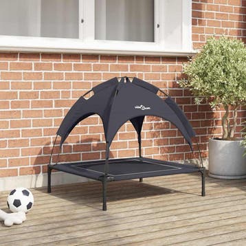 vidaXL Hondenbed 71 x 64 x 71 cm Staal Zwart, Verzenden, Nieuw