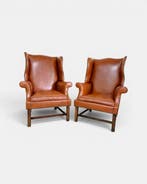 Fauteuil (2) - Bergere - Leder, Hout