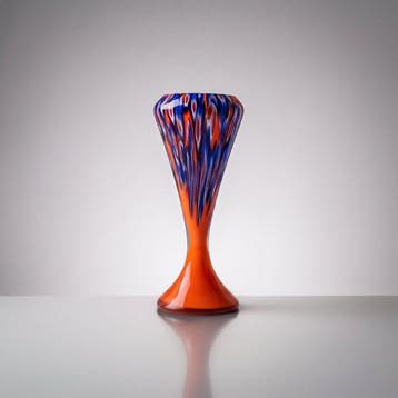 Vaas - Millefiori vaas op Tango-oranje glas • kring van, Antiek en Kunst