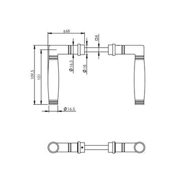 Intersteel Deurkruk Ton 222 - chroom mat/ebbenhout, Verzenden, Nieuw