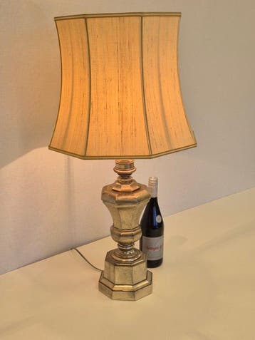 Tafellamp - Chroom - 76 cm hoog - Achthoekig