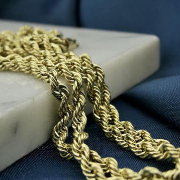 Gouden gedraaide schakelketting., Ophalen of Verzenden, Gebruikt, Goud, Goud