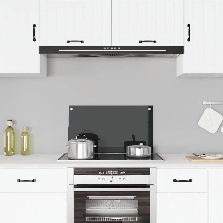 vidaXL Spatscherm keuken 70x40 cm gehard glas zwart, Huis en Inrichting, Keuken | Keukenbenodigdheden, Nieuw, Verzenden