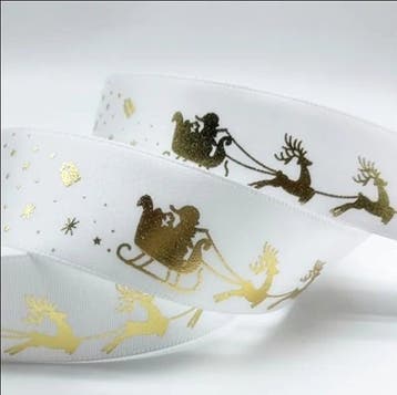 2m Kerst wit goud Slee (Luxe Lint, Sierlint en Decoratie), Ophalen of Verzenden, Nieuw