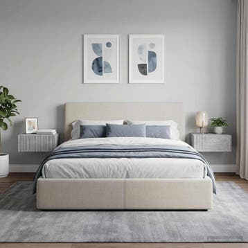 vidaXL Wandbeugel Bedkast 2 st Betongrijs 49 x 34,5 x 20 cm, Minder dan 45 cm, Verzenden, Nieuw, Minder dan 55 cm