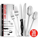 Strex Bestekset 6 Persoons - Zilver - 36-delig - Roestvrij, Verzenden, Nieuw