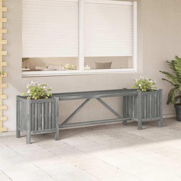 vidaXL Tuinbank met 2 plantenbakken 150 cm massief, Verzenden, Nieuw, Hout