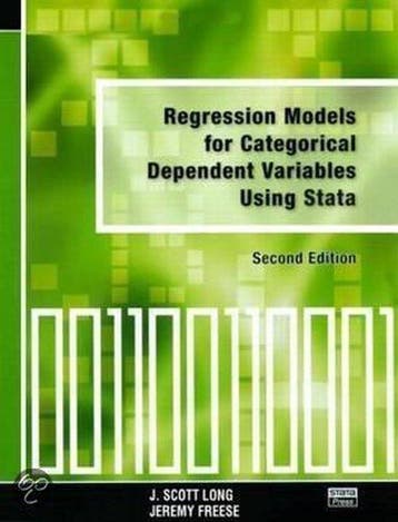 Regression Models for Categorical Dependent Variables Using, Verzenden, Gelezen, J. Scott Long