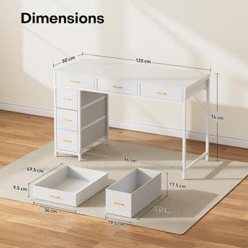 Bureau - Computertafel - Computerbureau - 120x50 cm - Wit -, Verzenden, Zo goed als nieuw