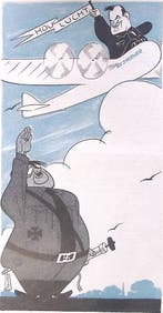 Spotprent over een bezoek van Mussert aan Nederlands-Indië, Verzenden