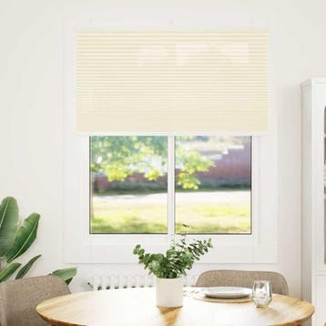 vidaXL Plissé rolgordijn 105x100cm stofbreedte 104,4cm, Verzenden, Nieuw, Crème