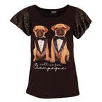 Verysimple • zwart t-shirt met honden • 38 (IT44), Maat 38/40 (M), Verzenden, Nieuw, Verysimple