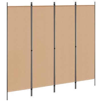vidaXL 4-panelen roomdivider Beige 200 x 180 cm Stof, Verzenden, Nieuw