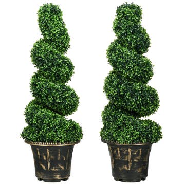 TRUUSK Kunstplanten 2-delig - UV-bestendig - Buxus Kamerplan, Verzenden, Nieuw