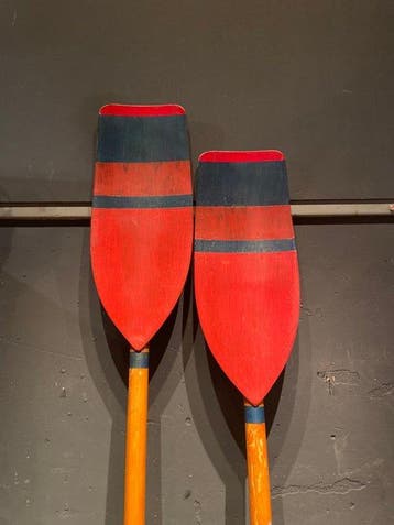 Roeispanen en peddels - Hout - vintage rowing paddles
