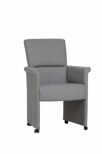 Eetkamerstoel Yfke - eetkamerstoelen - Grijs, Nieuw, Grijs, Stof