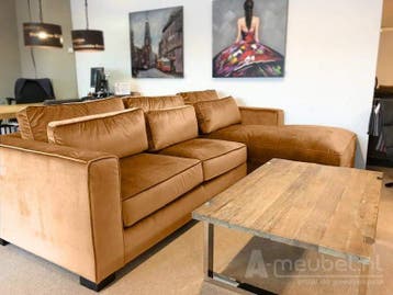 Loungebank Amsterdam - loungebanken - Cognac, Nieuw, 150 cm of meer, Stof, 250 tot 300 cm