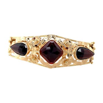 Gouden vintage bangle met granaat 14 krt, Ophalen of Verzenden, Nieuw