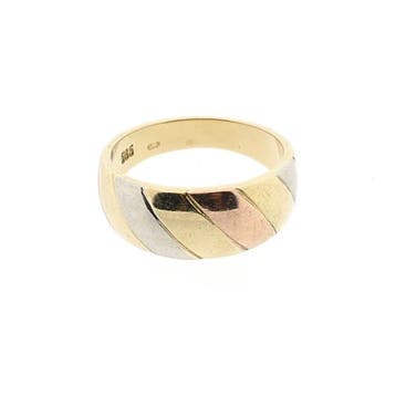 Tricolor gouden ring, Gebruikt, Ophalen of Verzenden, Kleiner dan 17, Dame