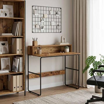vidaXL Bureau met opbergruimte Oud hout 100 x 50 x 91 cm, Huis en Inrichting, Bureaus, Verzenden, Nieuw