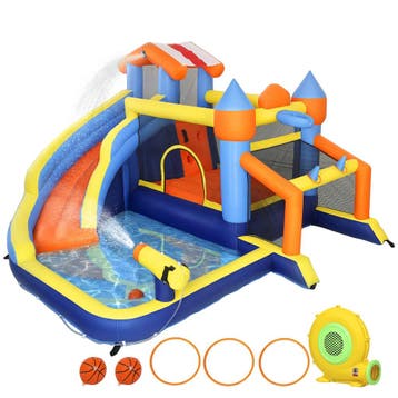 8-in-1 Springkasteel Met Blower Glijbaan Zwembad Trampoline, Verzenden, Nieuw