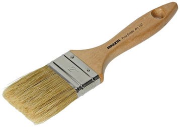Anza Anza verfkwast plat wit 197 geverniste houten steel 2,5, Verzenden, Nieuw