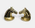 Boekensteunen - paardenhoofd - Verguld messing - Boeksteun, Antiek en Kunst
