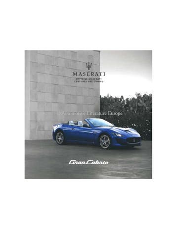 2019 MASERATI GRANCABRIO CERTIFIED PRE-OWNED BROCHURE, Boeken, Nieuw, Author