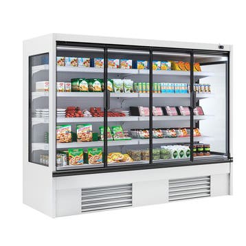 GGM Gastro | Wandkoelmeubel - 2580mm - 910L - met 4 glazen |, Verzenden, Nieuw