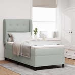 vidaXL Boxspringbed met matras Lichtgrijs 200 x 100 cm, Verzenden, Nieuw, Stof