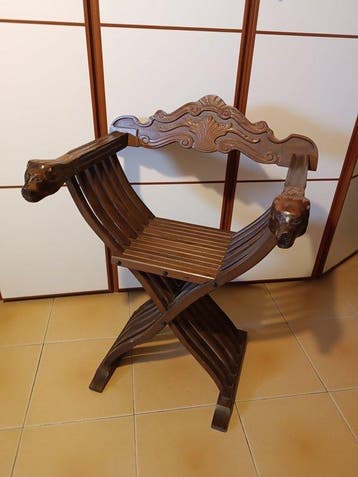 Klapstoel - Hout - Savonarola artisanaal, Antiek en Kunst