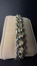 Cuban link armband in 925 sterlingzilver bi-kleur – robuust, Sieraden, Tassen en Uiterlijk, Antieke sieraden