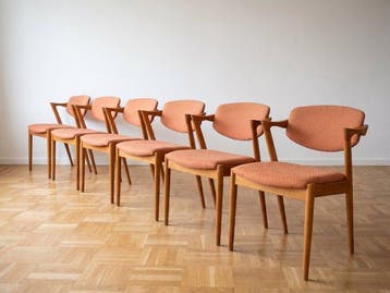 Kai Kristiansen - Fauteuil (6) - Model 42 - Eik - Kaj, Antiek en Kunst