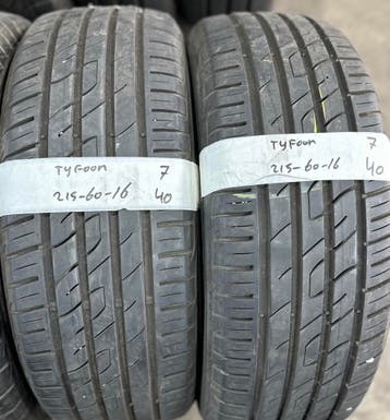 2x 215-60-16 Tyfoon Zomer 2x 7mm €40 Per Band 215 60 16, Auto-onderdelen, Ophalen, 16 inch, Band(en), Personenwagen