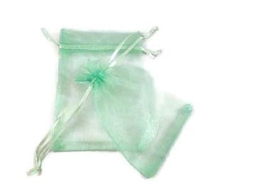 c.a. 50 x organza zakjes 10 x 15 cm Mint Groen, Ophalen of Verzenden, Nieuw